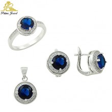 Gümüş zirkon taşlı set